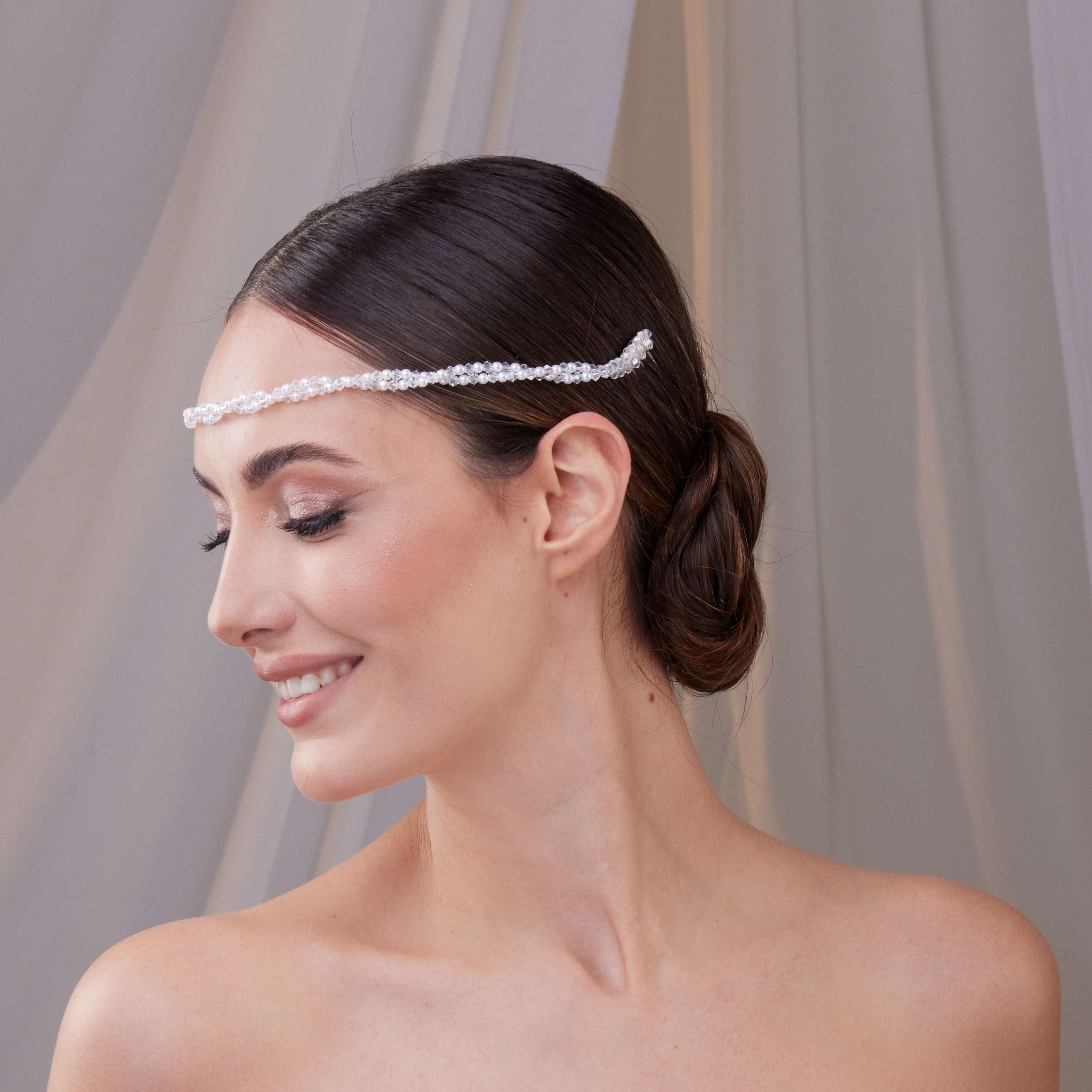 Pearl and Crystal Bridal Halo – Bridal Port, view 5