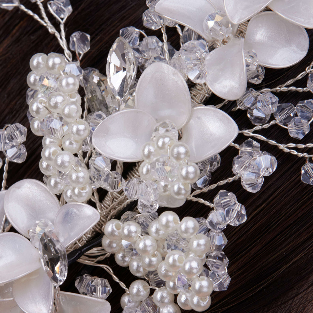 Two-Piece Flower Wedding Hair Vine Set – Bridal Port, view 5