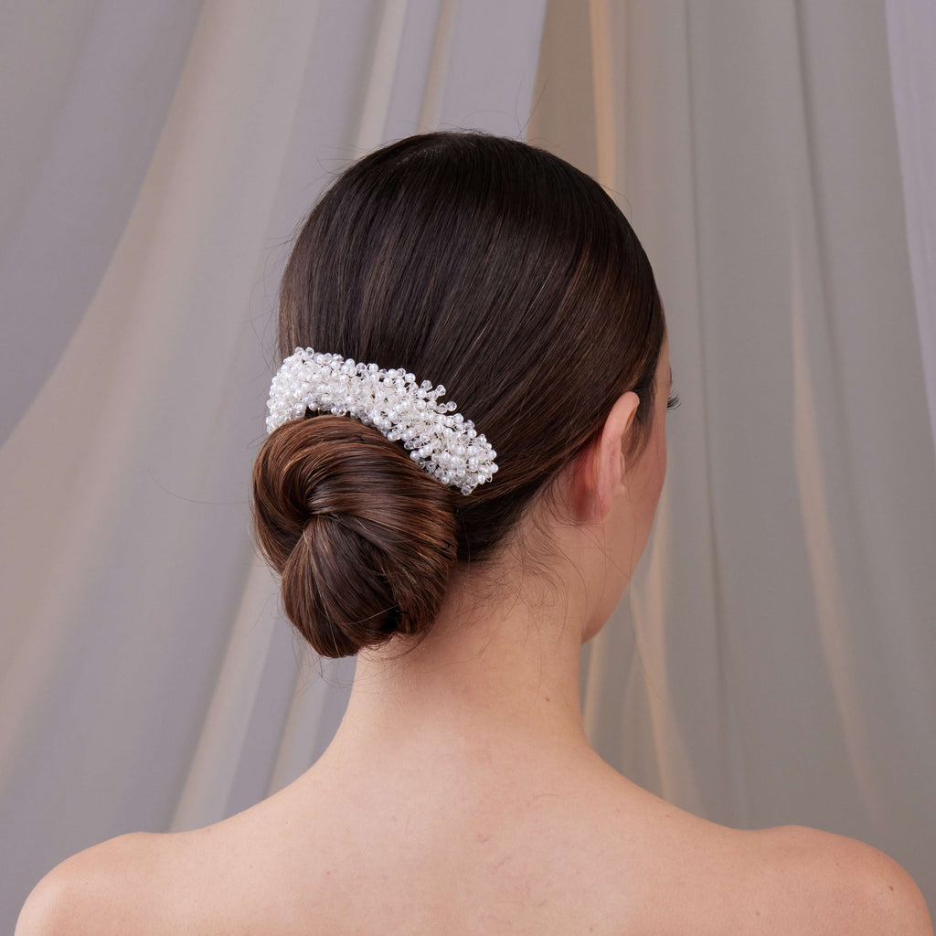 Elegant Pearl and Crystal Bridal Hair Comb – Bridal Port, view 3
