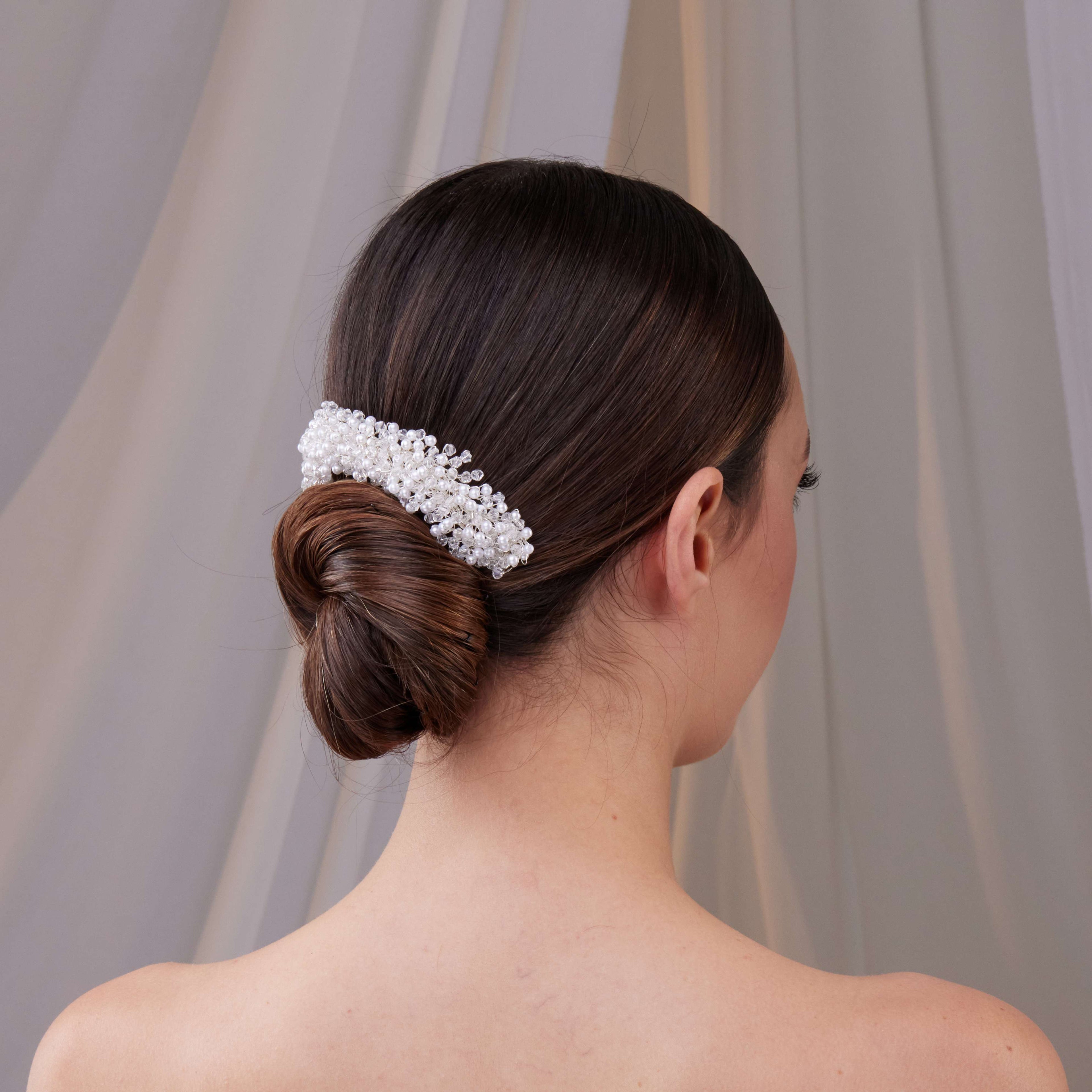 Elegant Pearl and Crystal Bridal Hair Comb – Bridal Port, view 5