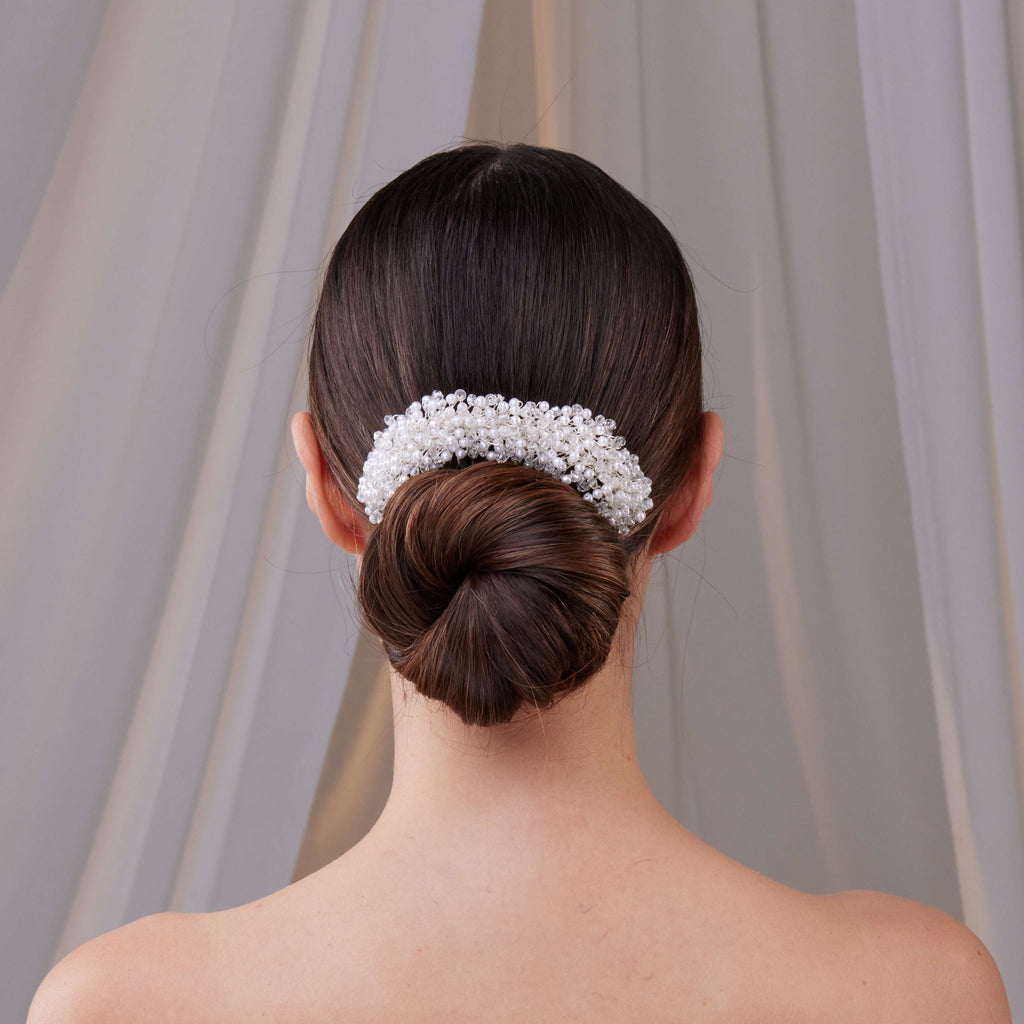 Elegant Pearl and Crystal Bridal Hair Comb – Bridal Port, view 6