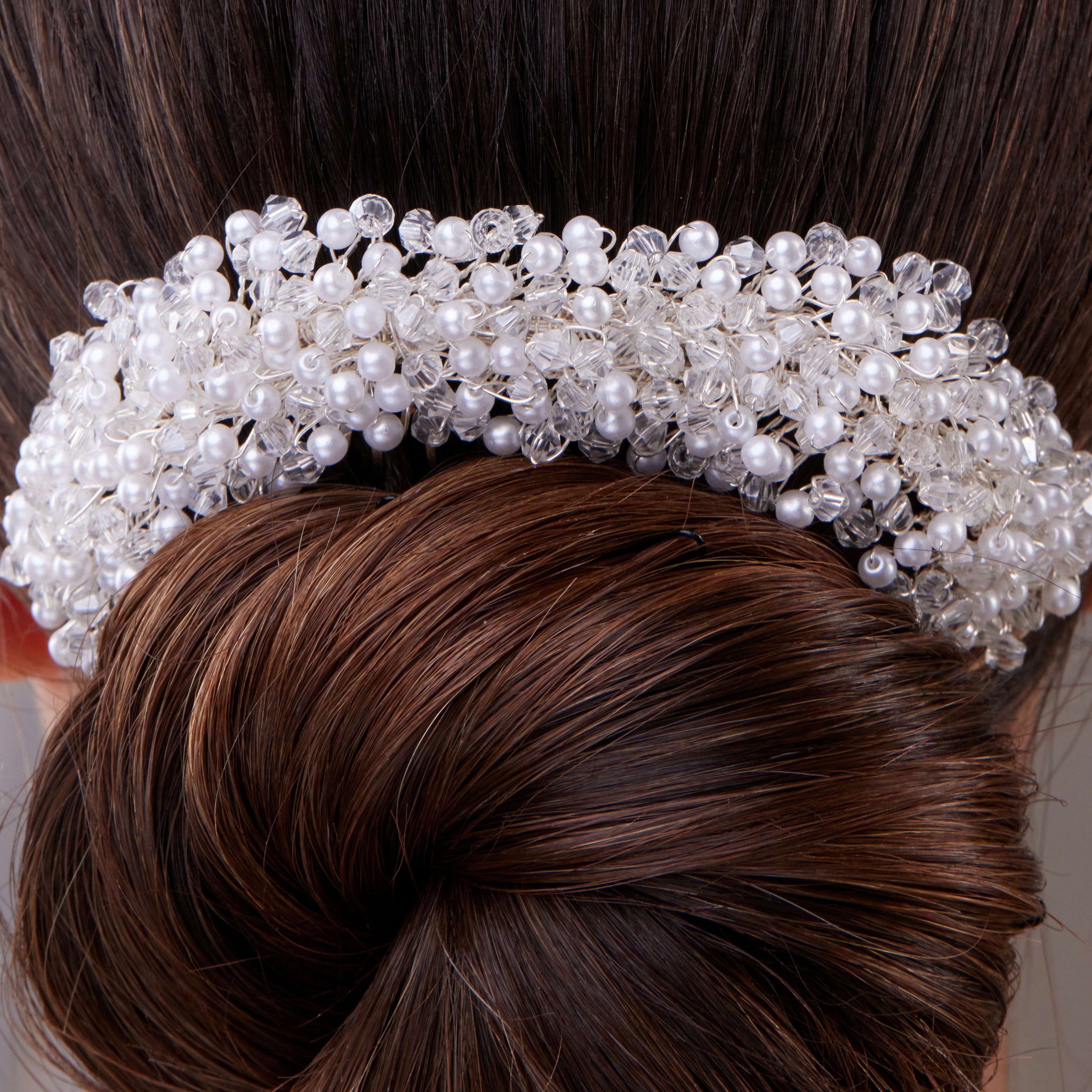 Elegant Pearl and Crystal Bridal Hair Comb – Bridal Port, view 4