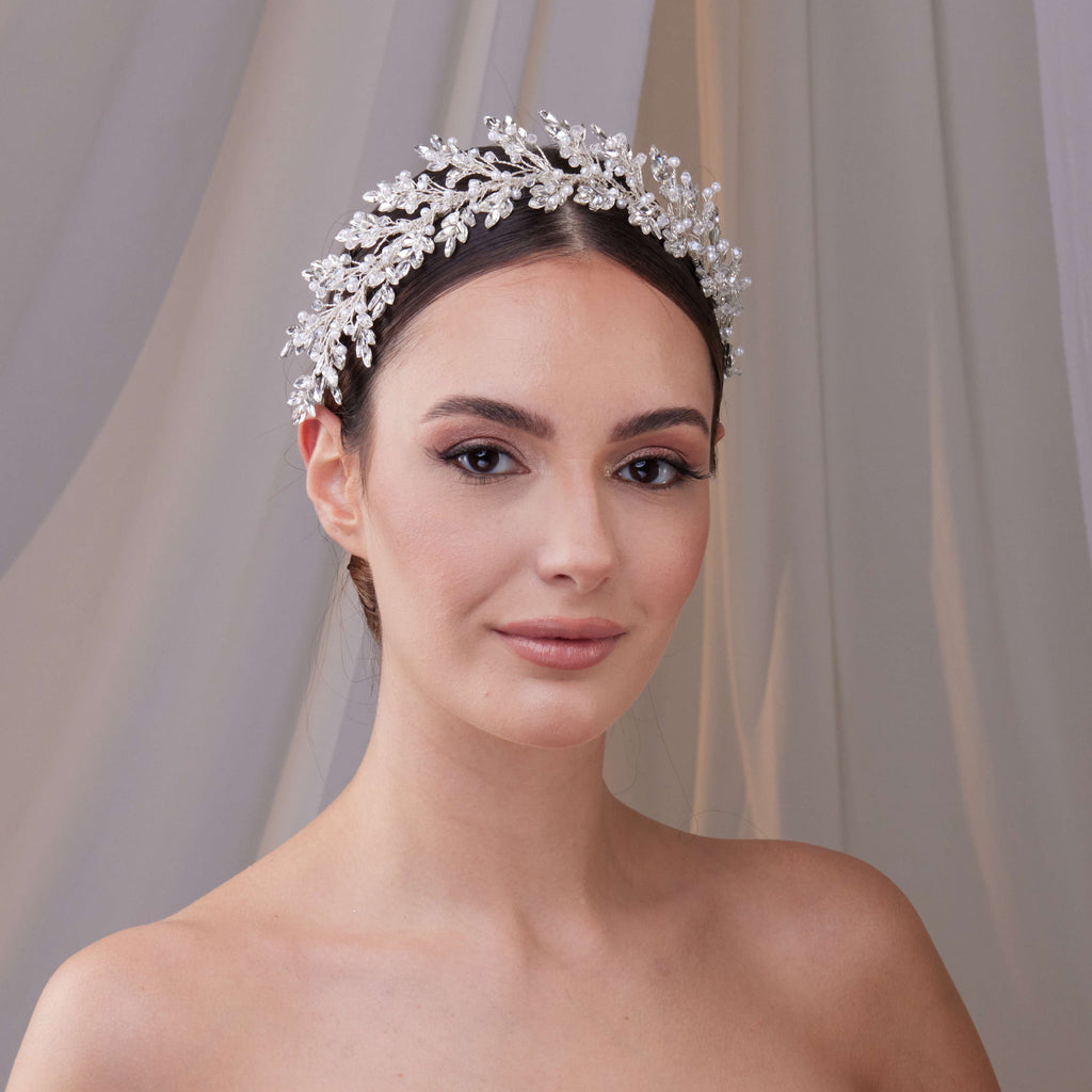 Rhinestone and Pearl Bridal Hair Band – Bridal Port, view 5