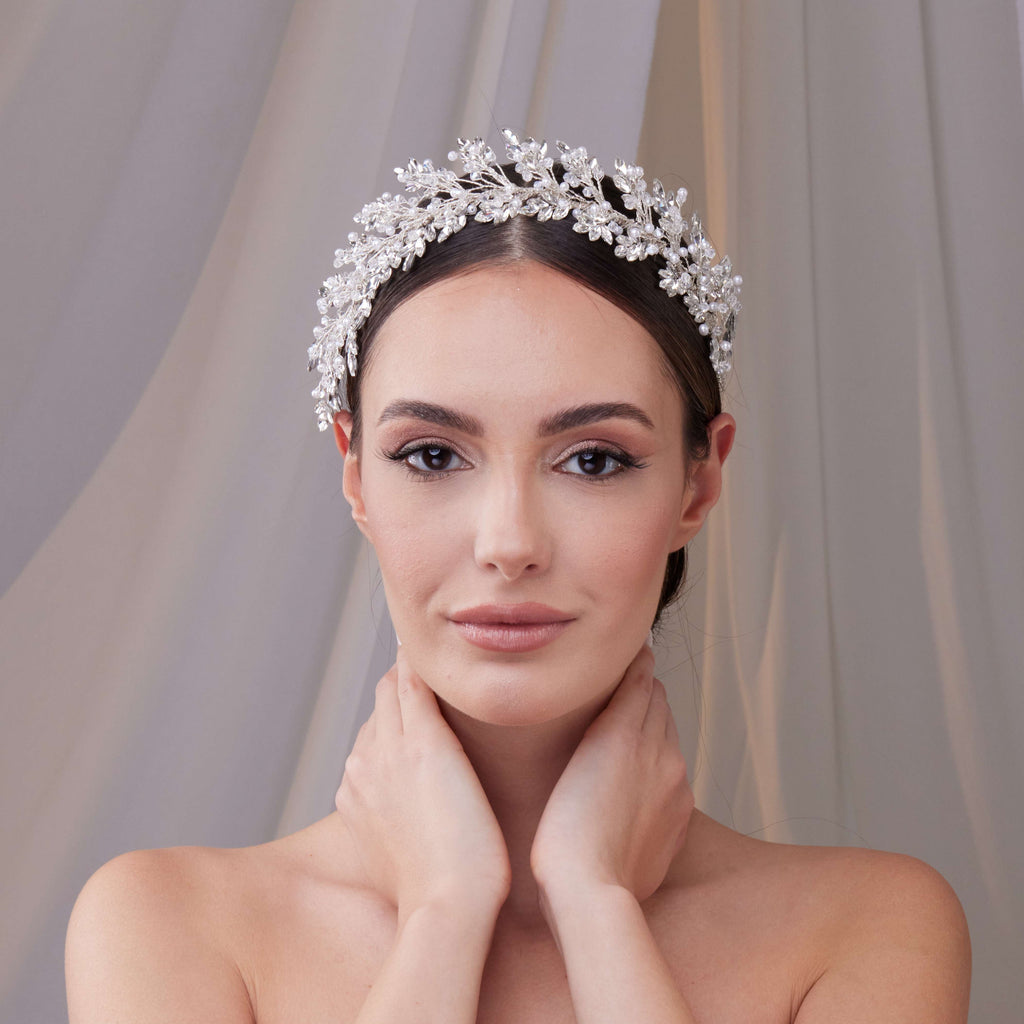 Rhinestone and Pearl Bridal Hair Band – Bridal Port, view 6
