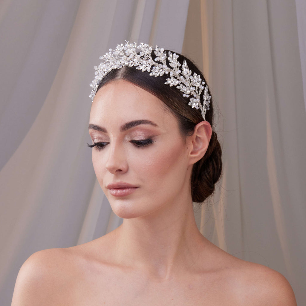 Rhinestone and Pearl Bridal Hair Band – Bridal Port, view 7