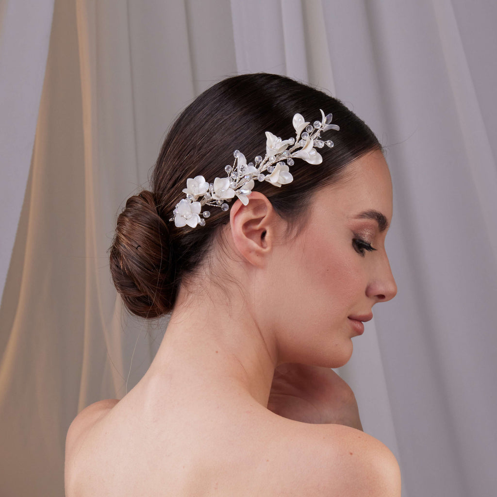 Elegant Resin Flower Bridal Hair Vine – Bridal Port, view 2