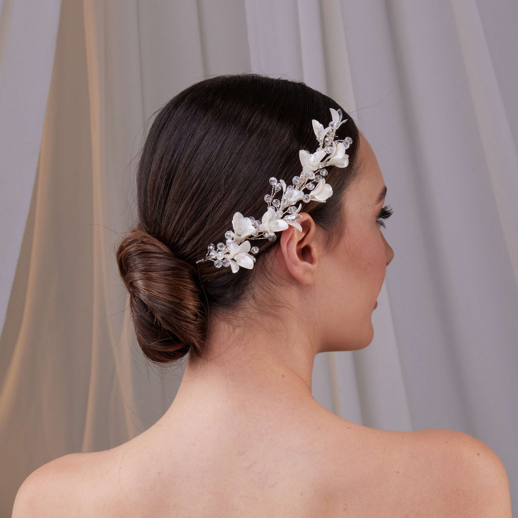 Elegant Resin Flower Bridal Hair Vine – Bridal Port, view 5