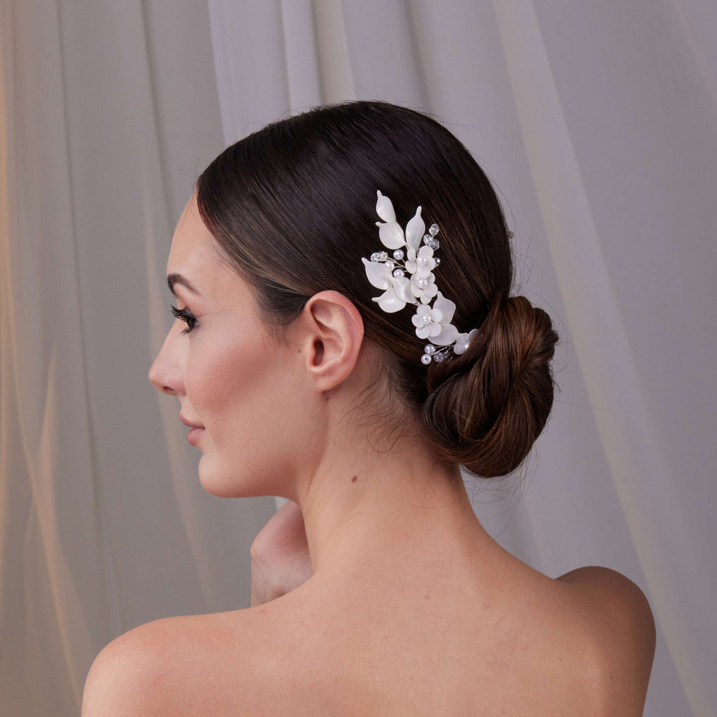 Two-Piece Resin Flower Bridal Hair Vine Set – Bridal Port