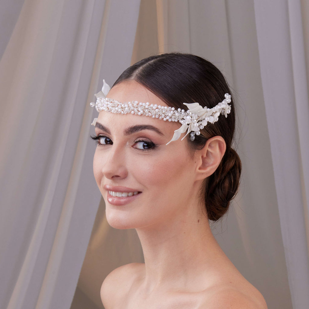 Bridal Resin Flower and Crystal Halo – Bridal Port, view 3