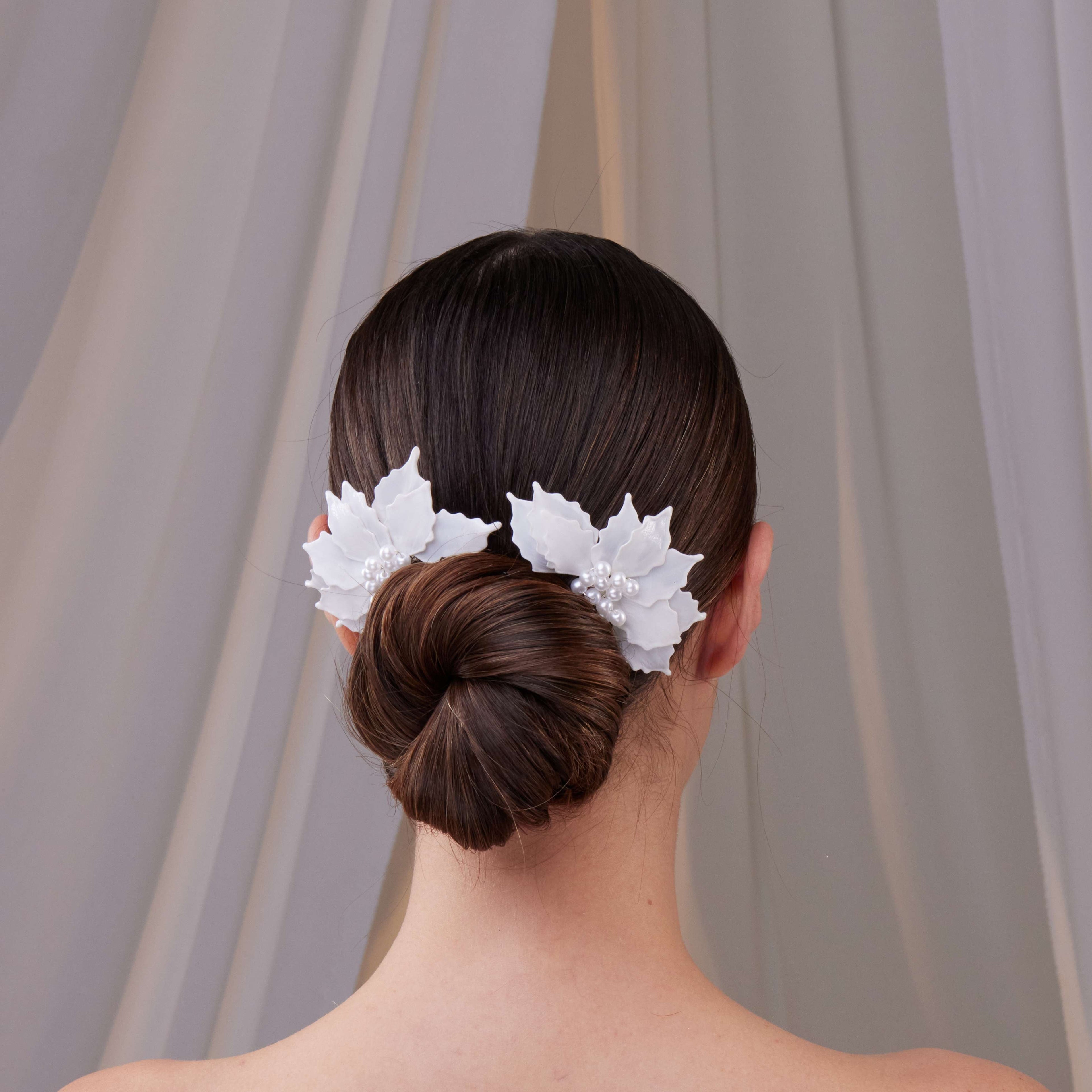 Two-Piece Resin Flower Wedding Hair Comb Set – Bridal Port