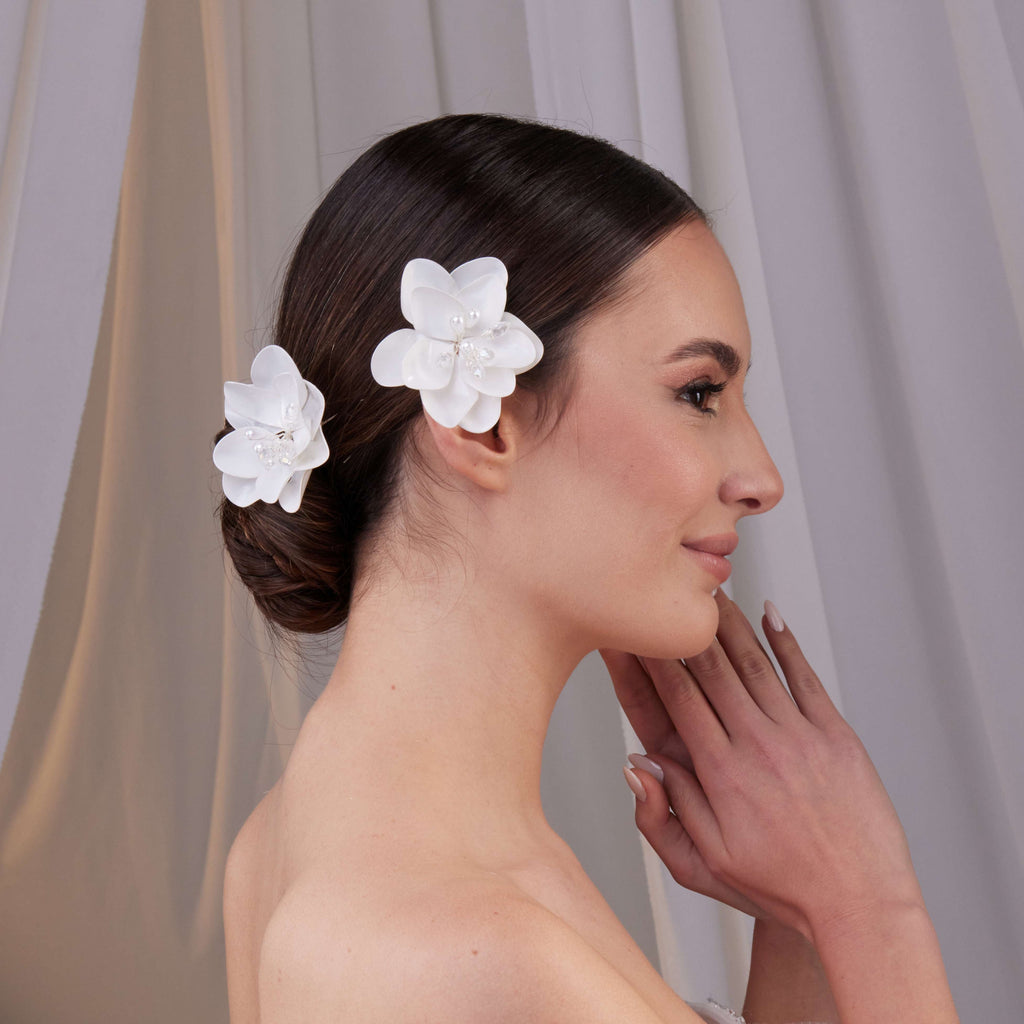 Two-Piece Resin Flower Hair Pin Set – Bridal Port