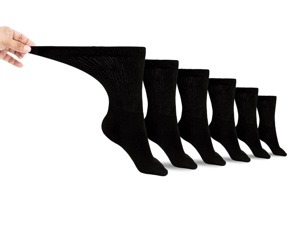 DSC Men's Cotton Diabetic Crew Socks (6 Pair) — side view