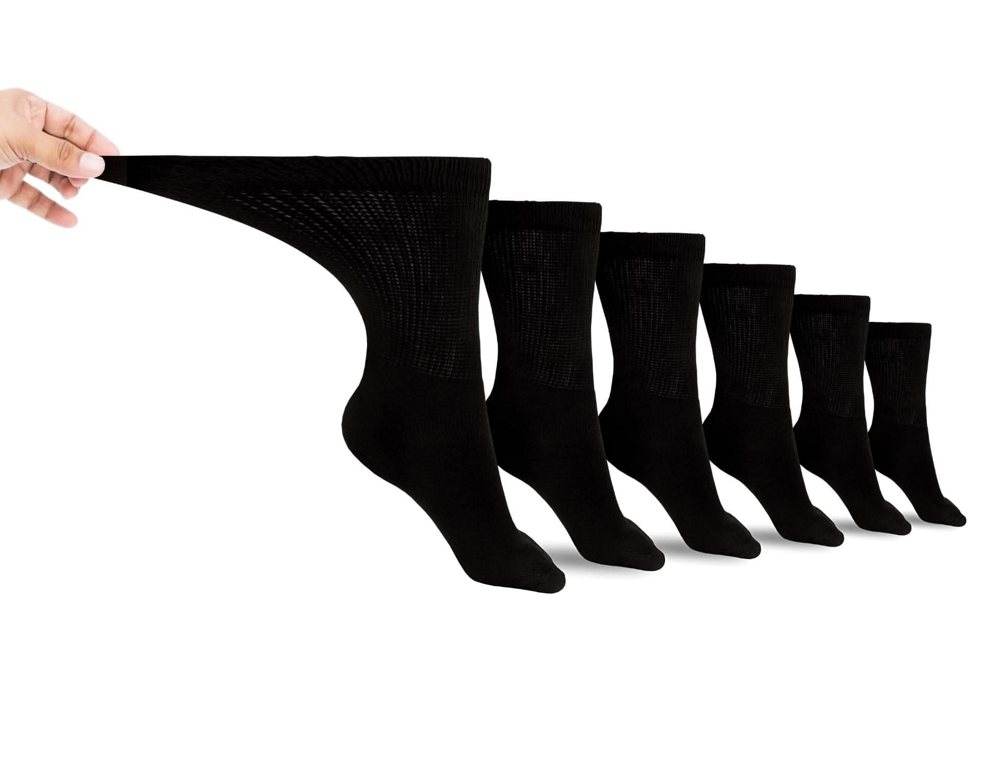 DSC Men's Cotton Diabetic Crew Socks (6 Pair) — side view