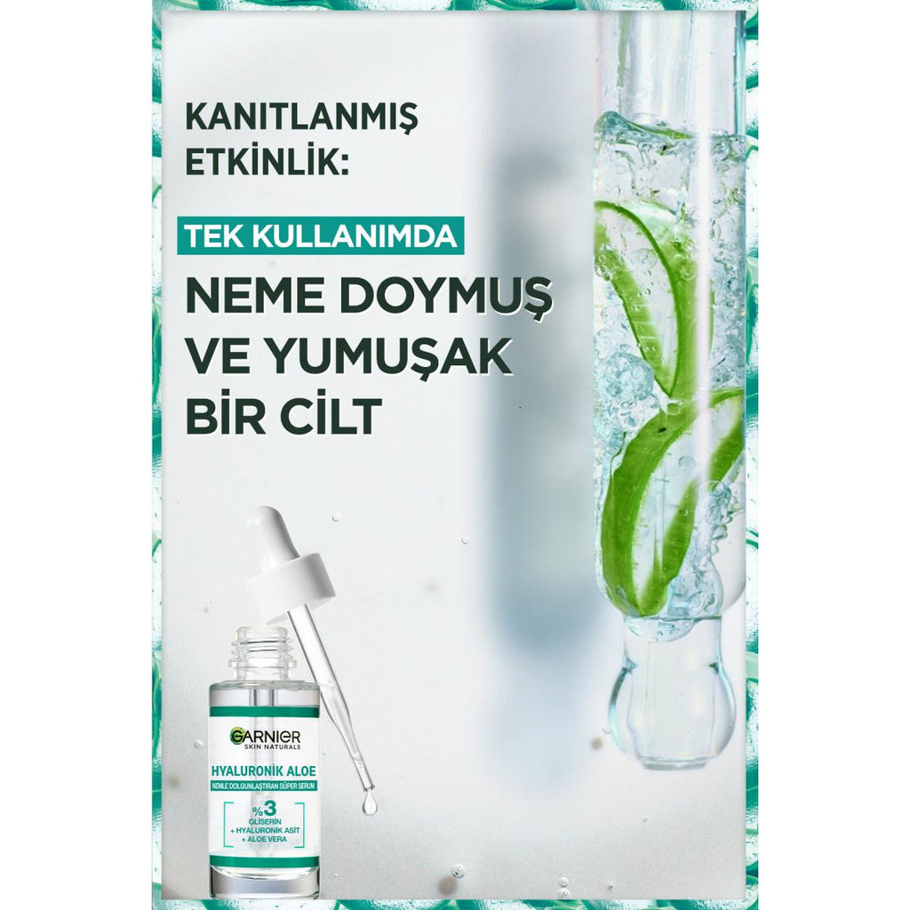 Garnier Hyaluronic Aloe Vera Hydrating Super Serum - Plump & Smooth Skin - Anti-Aging Facial Serum for All Skin Types
