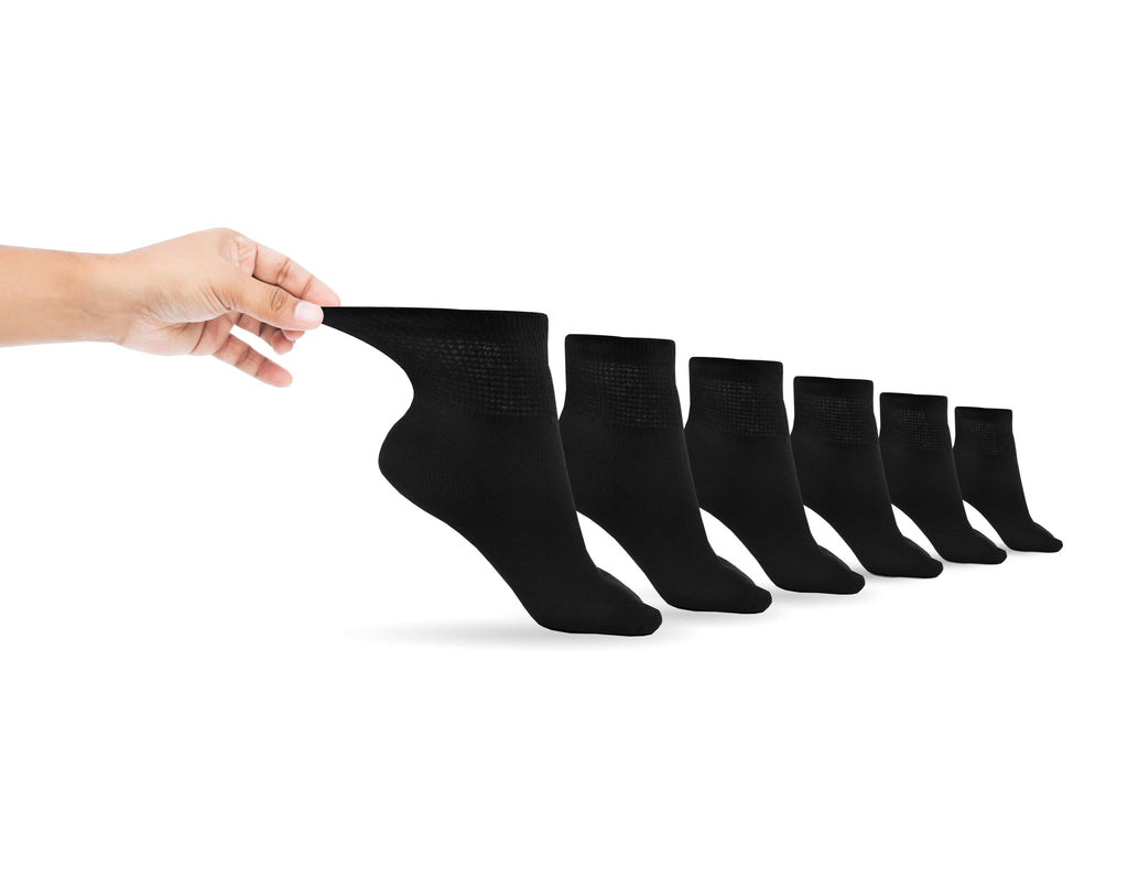 DSC Men's Cotton Diabetic Ankle Socks (6 Pair) — construction detail