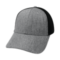 The Heartbeat Brand Blank 6 Panel Hat — Shallow Fit / Pony Tail / Heather Gray / Black (Unisex) -… — main product shot