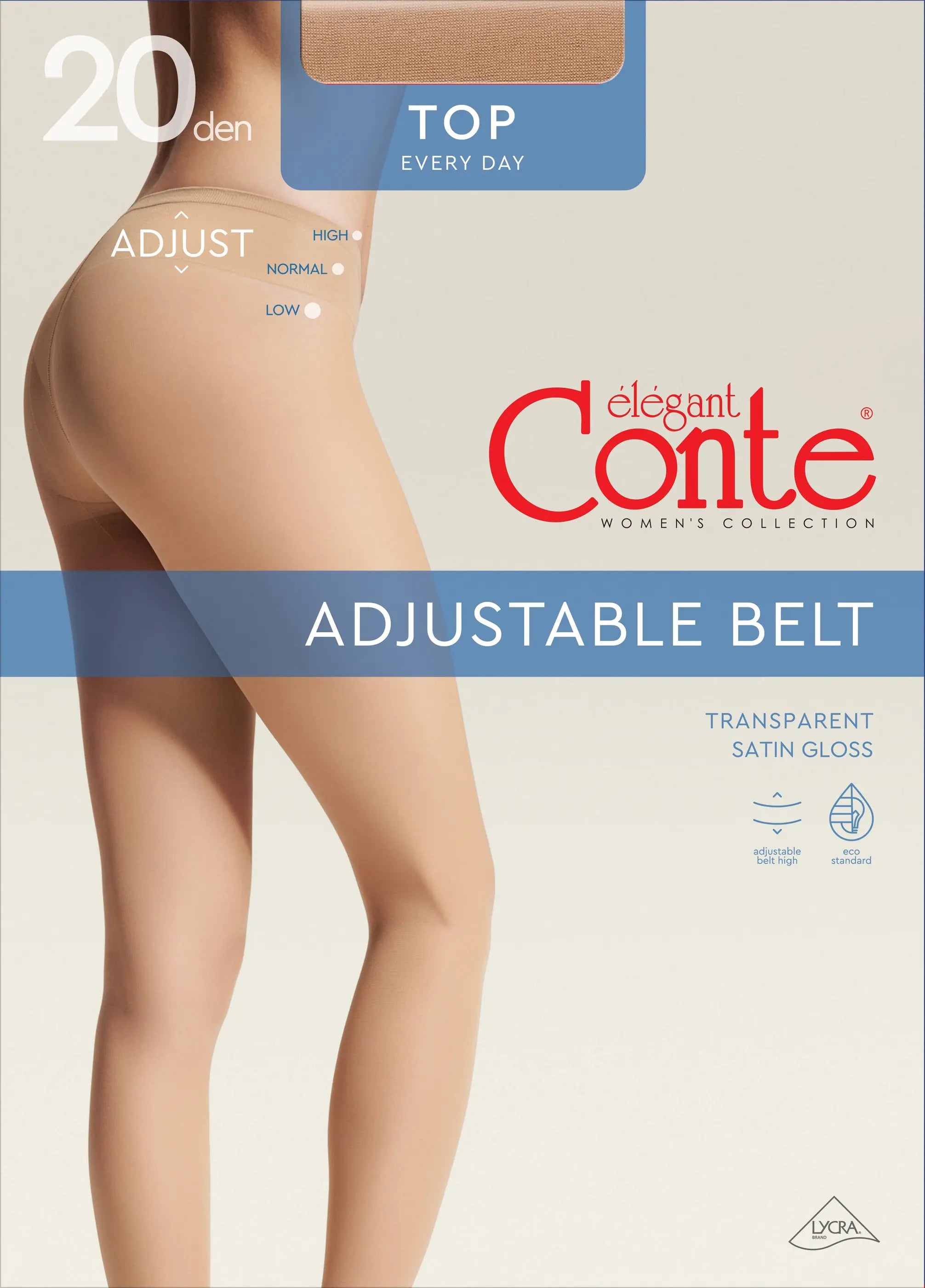 TheRanok.com Tights Conte Top 20 Den - Low Waist Adjustable Belt — side view