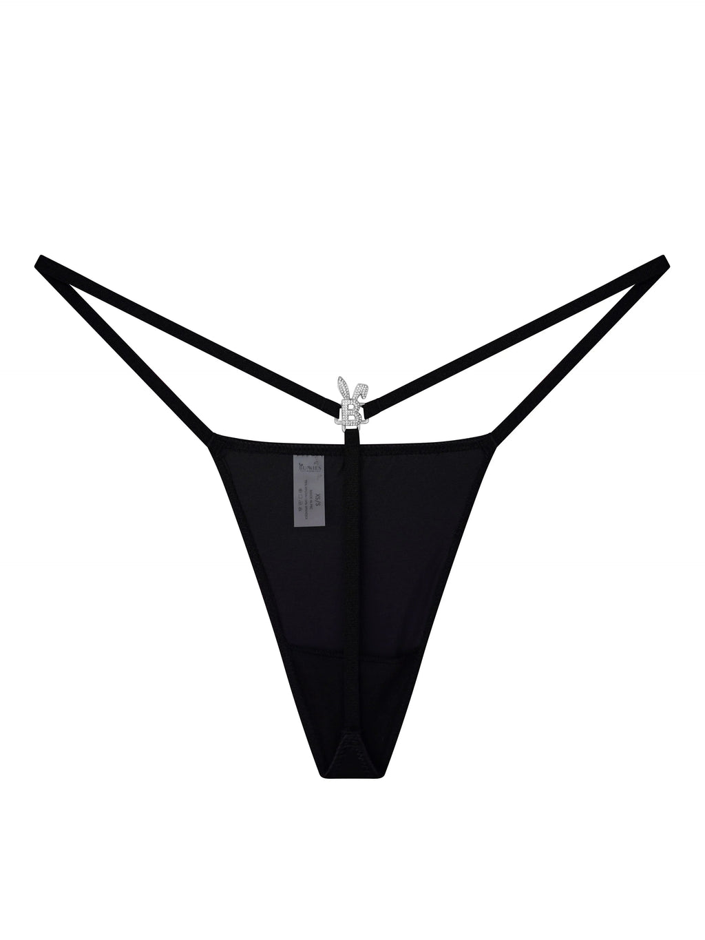 BUNNIES ROOM ICED OUT G-STRING IN BLACK — main product shot