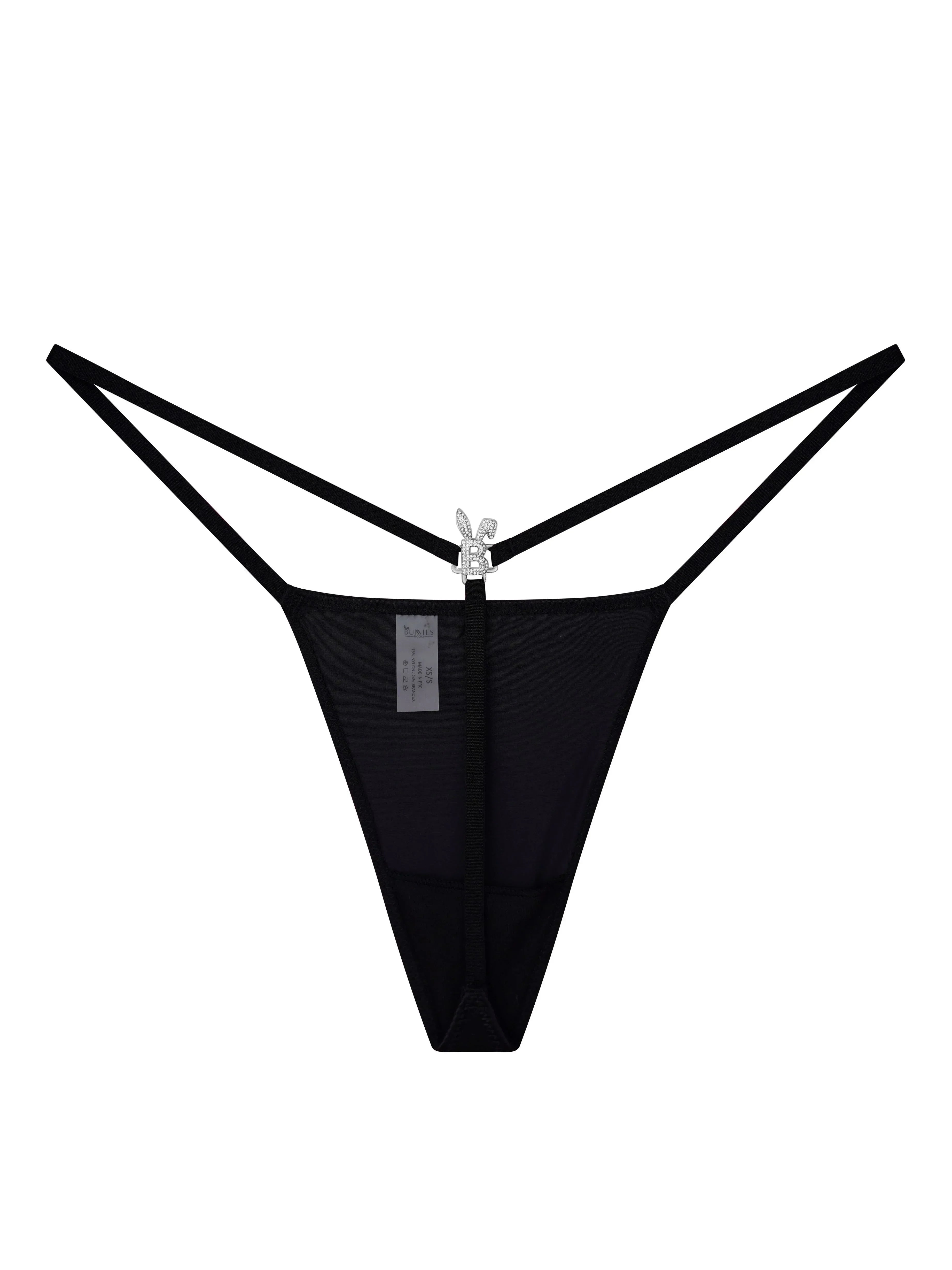BUNNIES ROOM ICED OUT G-STRING IN BLACK — main product shot