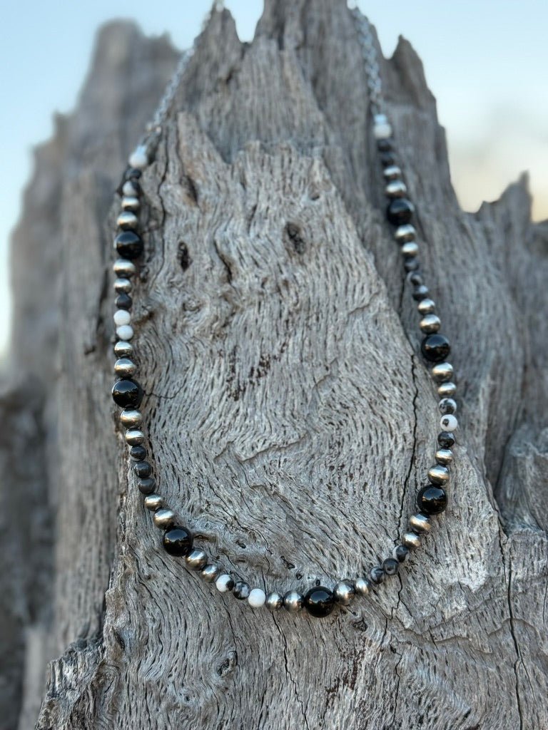 Wild Junkie Black Onyx Eclipse Beaded Necklace — alternative angle