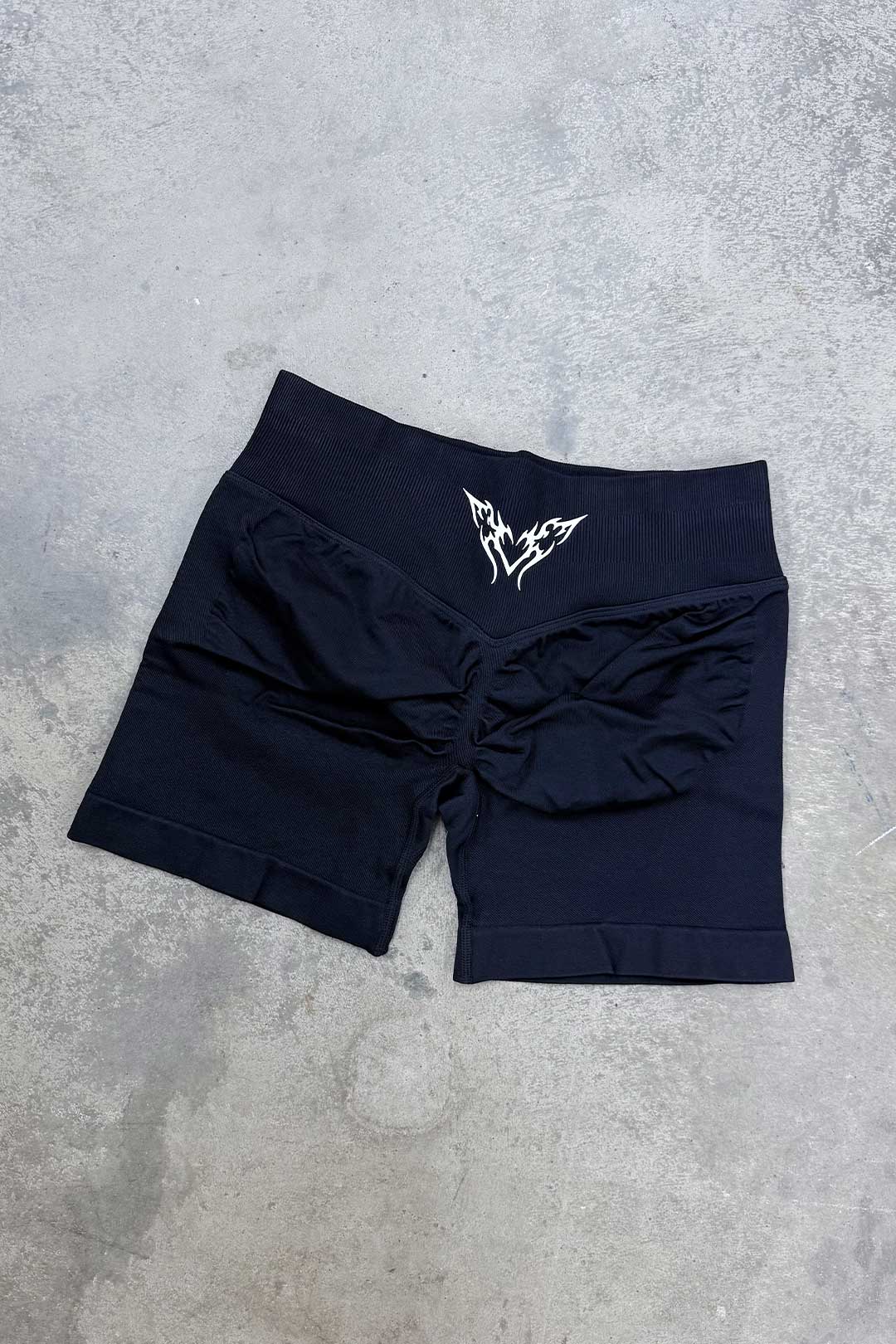 Thrash Happy Tramp Stamp Mid Waist Gym Short — side view