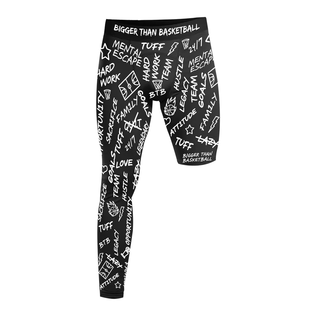 Bigger Than Basketball Emotions - Single-Leg Compression Tights - Right - Black — main product shot