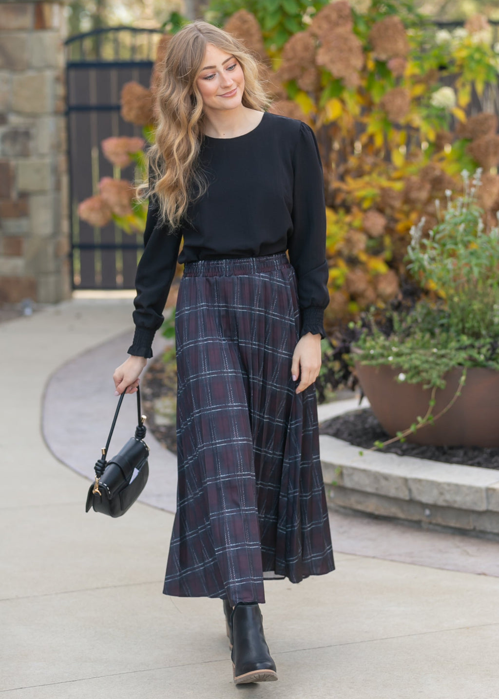 Inherit Co. Blake Cinched Sleeve Blouse — back view
