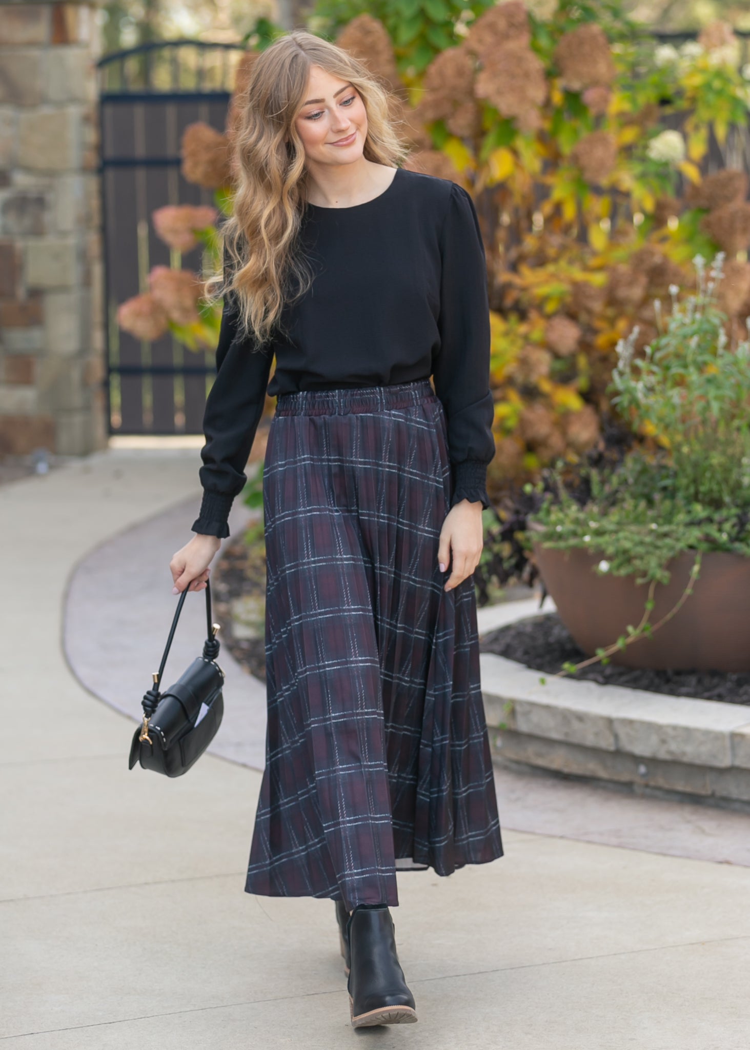 Inherit Co. Blake Cinched Sleeve Blouse — back view