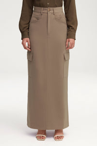 Blake Utility Maxi Skirt - Taupe Clothing Veiled 