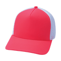 The Heartbeat Brand Blank 5 Panel Hat — Structured / Neon Peach / White (Unisex) — main product shot