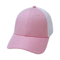 The Heartbeat Brand Blank 6 Panel Hat — Shallow Fit / Pony Tail / Pink / White (Unisex) — main product shot