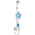 BodyCandy Blue Gem Star and Angel Dangle Belly Ring — main product shot