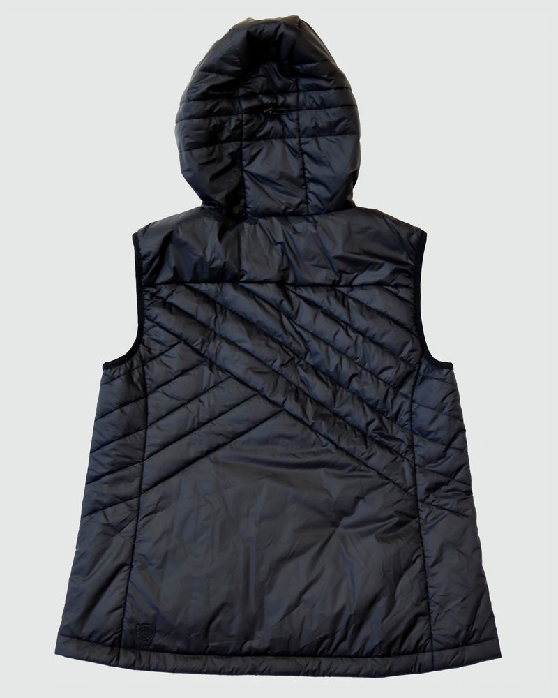 Goal Five Powerstripe Eco-Friendly Down Hooded Vest — lifestyle context