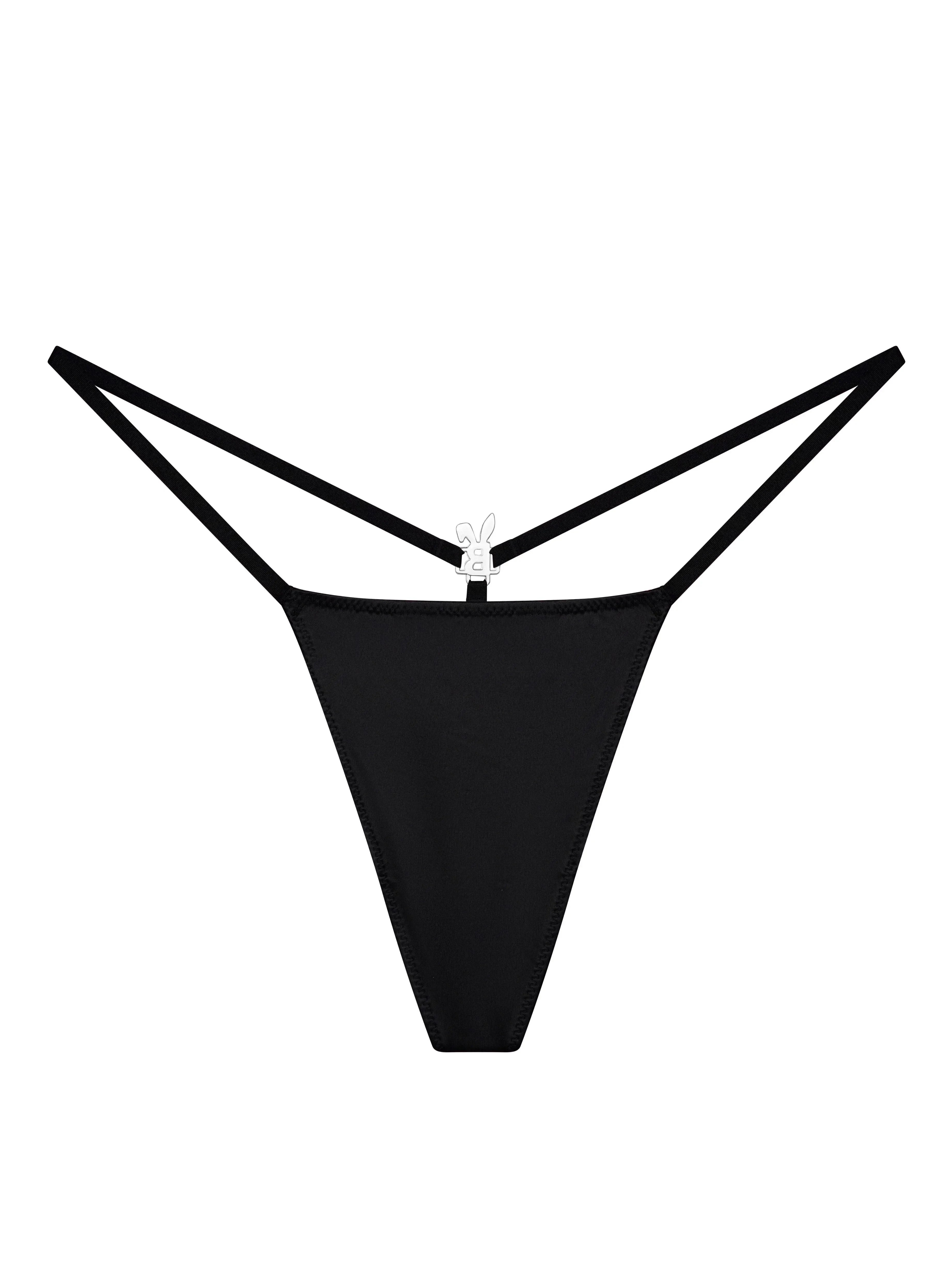 BUNNIES ROOM ICED OUT G-STRING IN BLACK — detail and construction