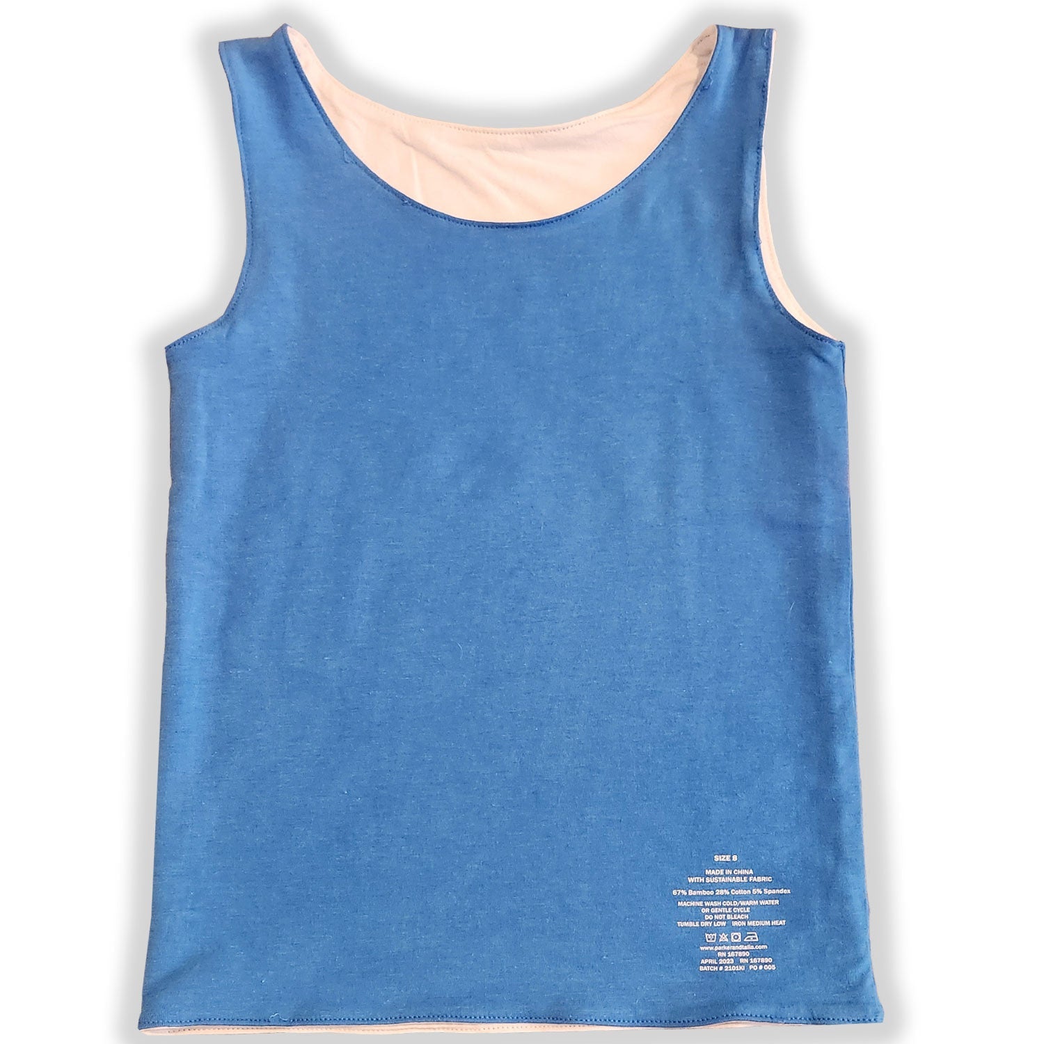 ParkerandTalia The Sensory Compression Comfort Reversible Tank - Blue/White — sensory-friendly tank