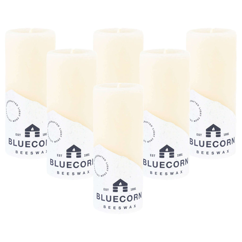 Bluecorn Candles Ivory Pure Beeswax Pillar Candles — lifestyle context
