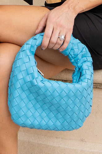 Pretty Little Patriot Pretty Little Patriot Blue Woven Vegan Leather Clutch — product category context