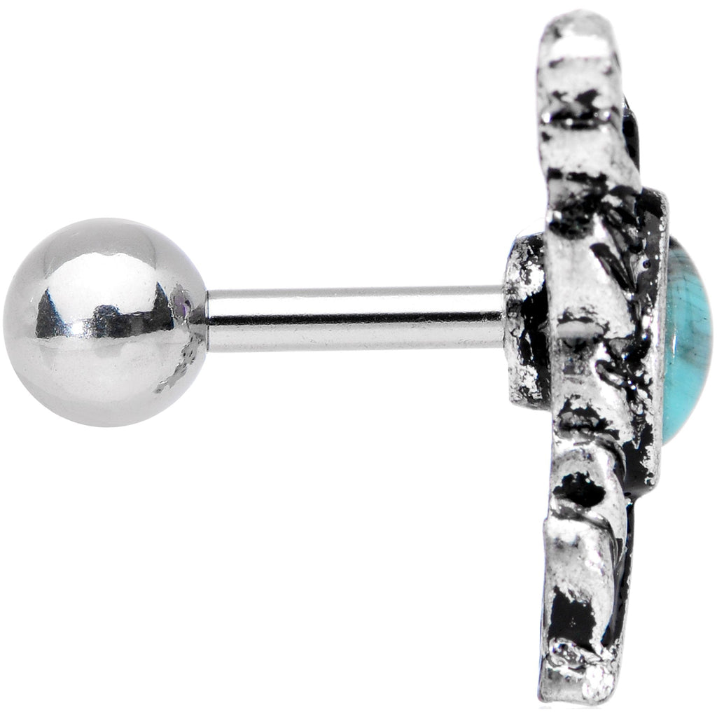 BodyCandy 1/4 Blue Faux Turquoise Southwestern Feather Cartilage Tragus Earring — lifestyle context