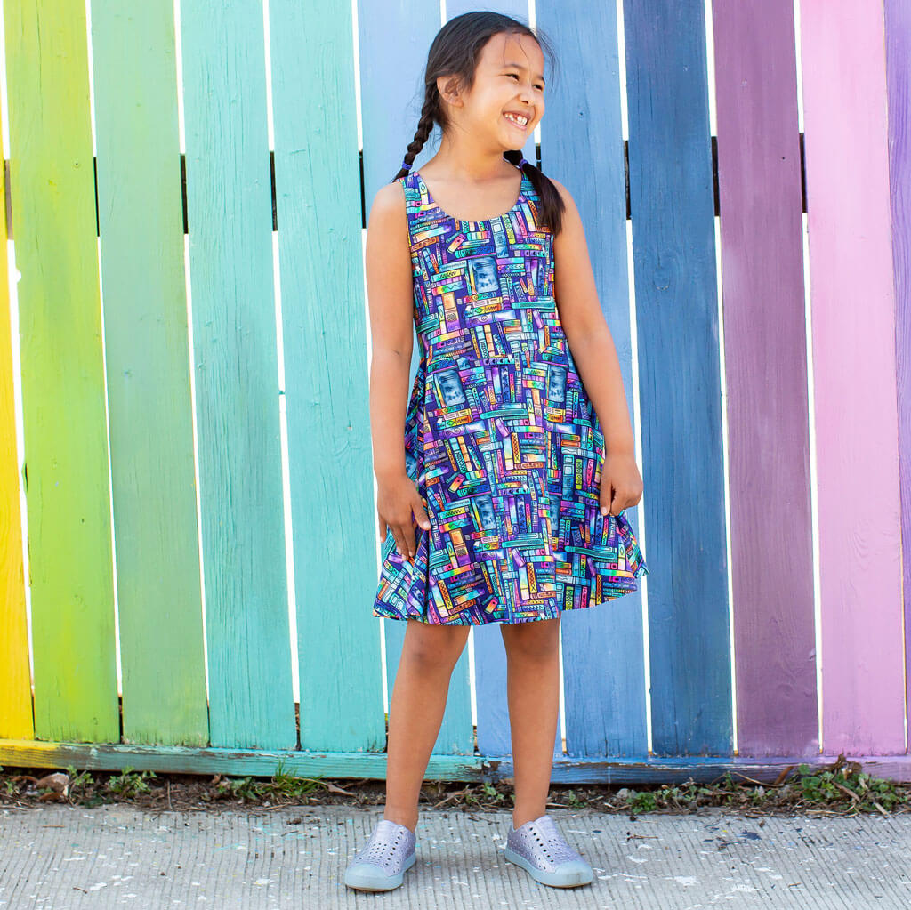 Princess Awesome & Boy Wonder "Lost in the Stacks" Books Sleeveless Play Dress with Pockets — dresses category context