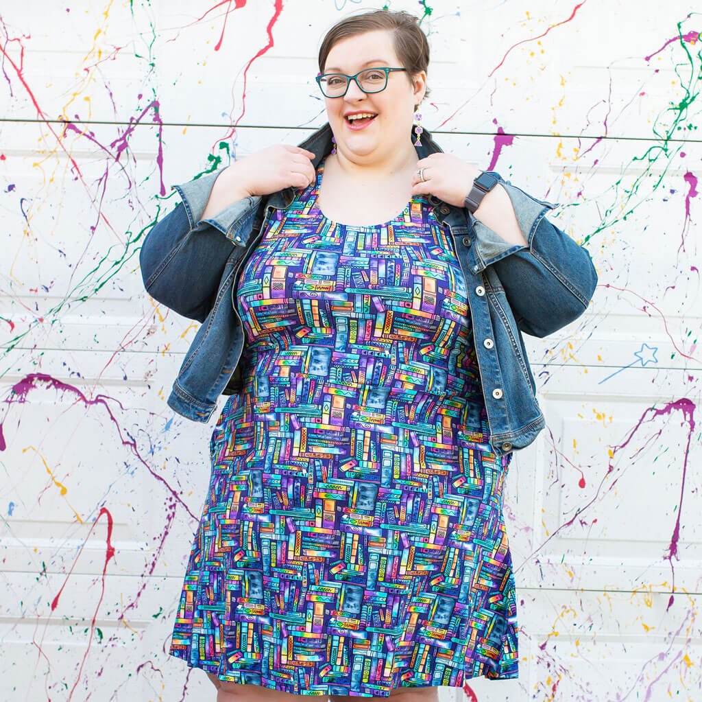 Princess Awesome & Boy Wonder "Lost in the Stacks" Adult Books Sleeveless Dress with Pockets — adult dresses category context