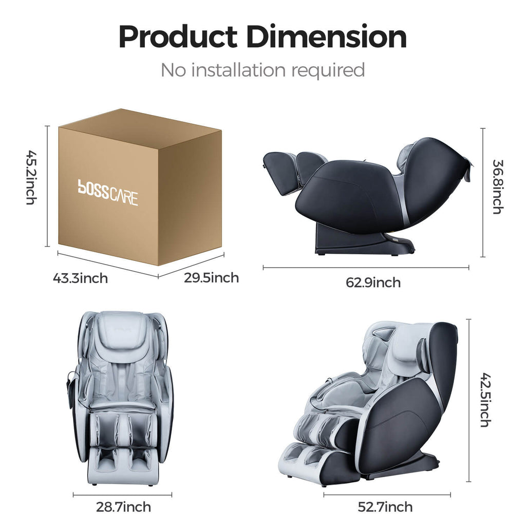 Bosscare Full Body 3D Zero Gravity Shiatsu Recline Massage Chair With Waist Heating (SAK37215) – SAKSBY WHOLESALE, view 4