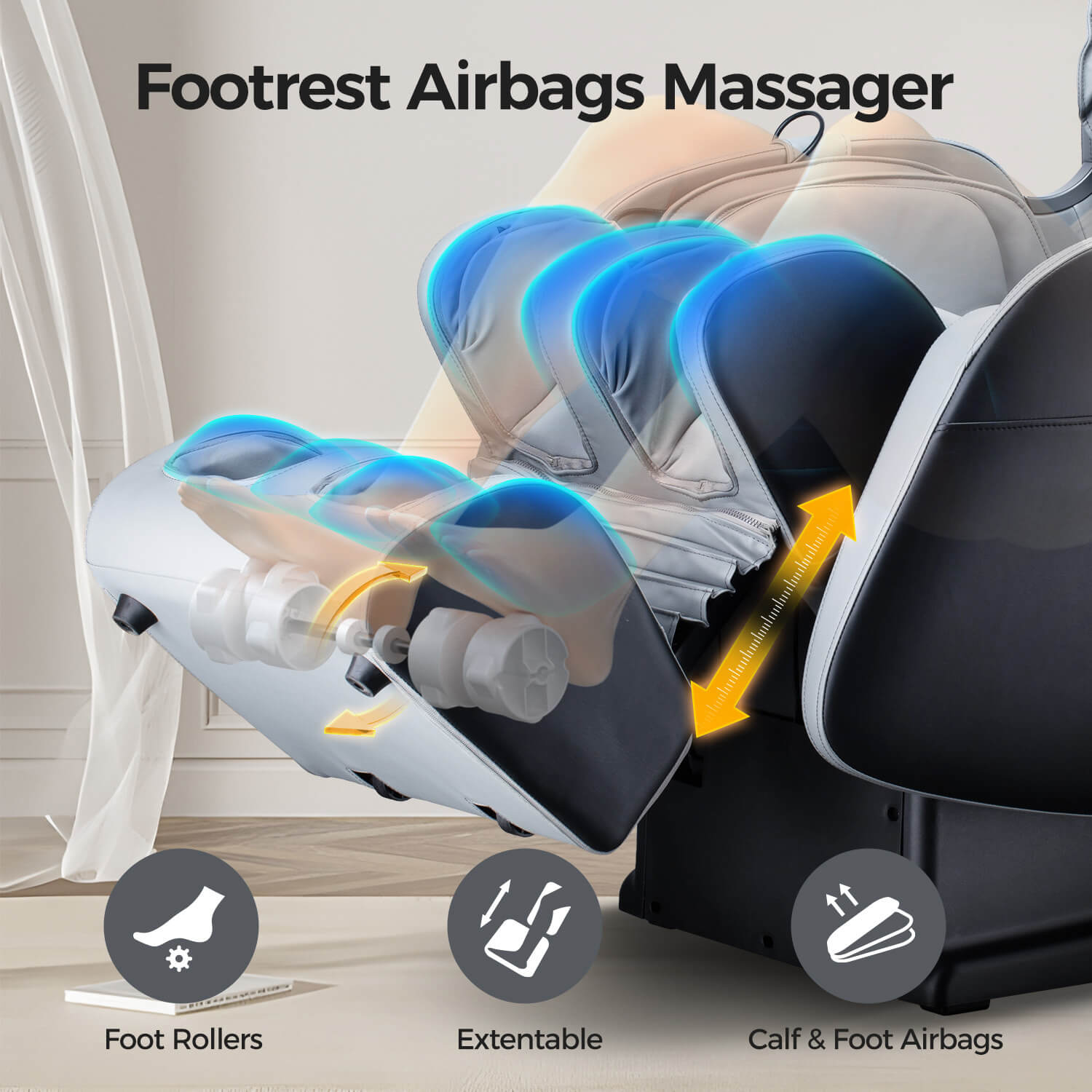 Bosscare Full Body 3D Zero Gravity Shiatsu Recline Massage Chair With Waist Heating (SAK37215) – SAKSBY WHOLESALE, view 9