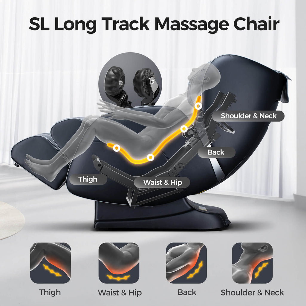 Bosscare Full Body 3D Zero Gravity Shiatsu Recline Massage Chair With Waist Heating (SAK37215) – SAKSBY WHOLESALE, view 8