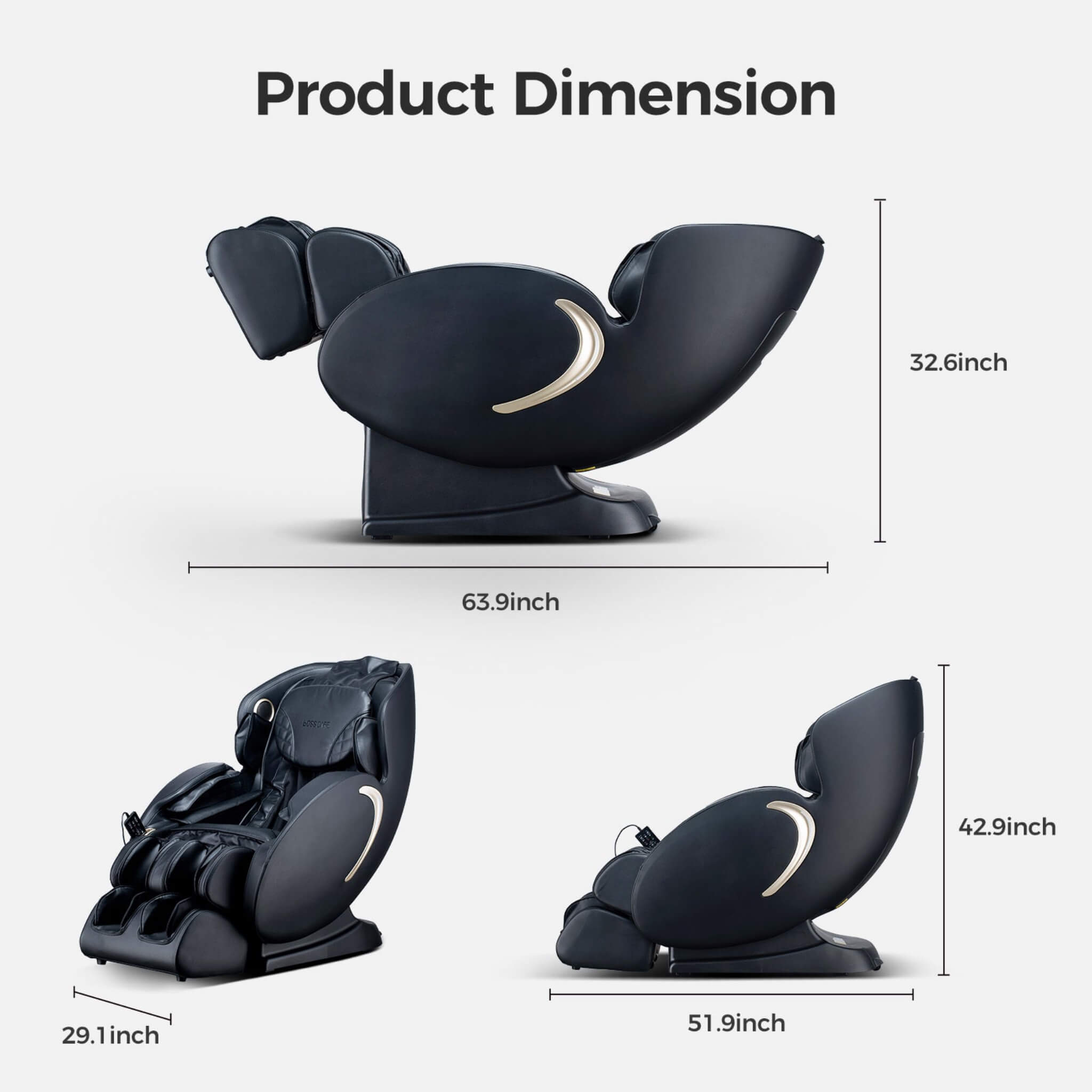 Bosscare Full Body 3D Zero Gravity Shiatsu Recliner Massage Chair With App (SAK32840) – SAKSBY WHOLESALE, view 10