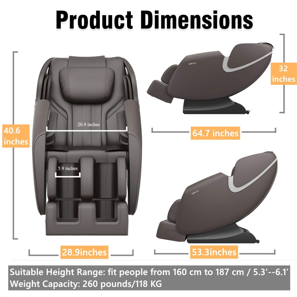 Bosscare Full-Body Zero-Gravity Leather Massage Chair With Zero Gravity And Bluetooth [GR8012] (SAK12074) – SAKSBY WHOLESALE,