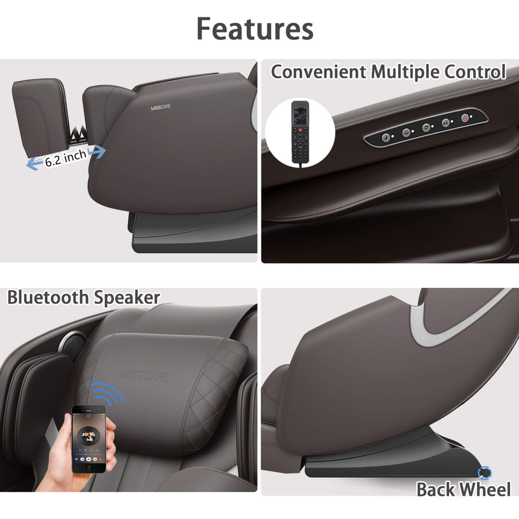 Bosscare Full-Body Zero-Gravity Leather Massage Chair With Zero Gravity And Bluetooth [GR8012] (SAK12074) – SAKSBY WHOLESALE,