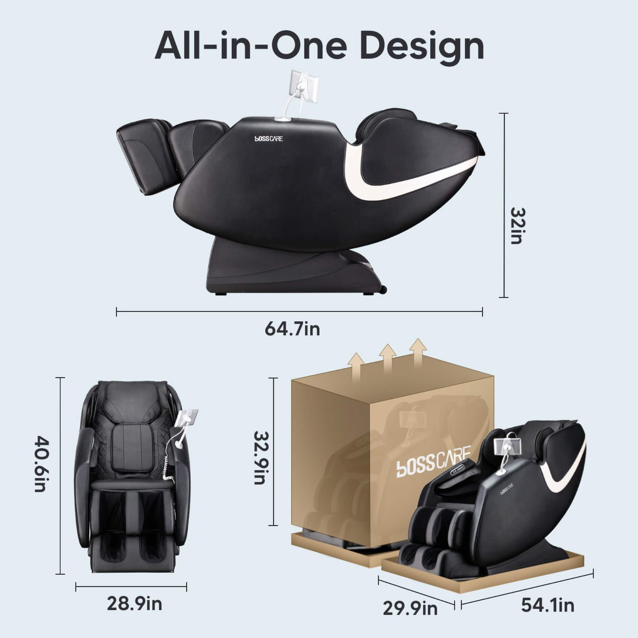 Bosscare Full Body Zero Gravity Shiatsu Recliner Massage Chair With AI Voice & App Control (SAK52960) – SAKSBY WHOLESALE, vie