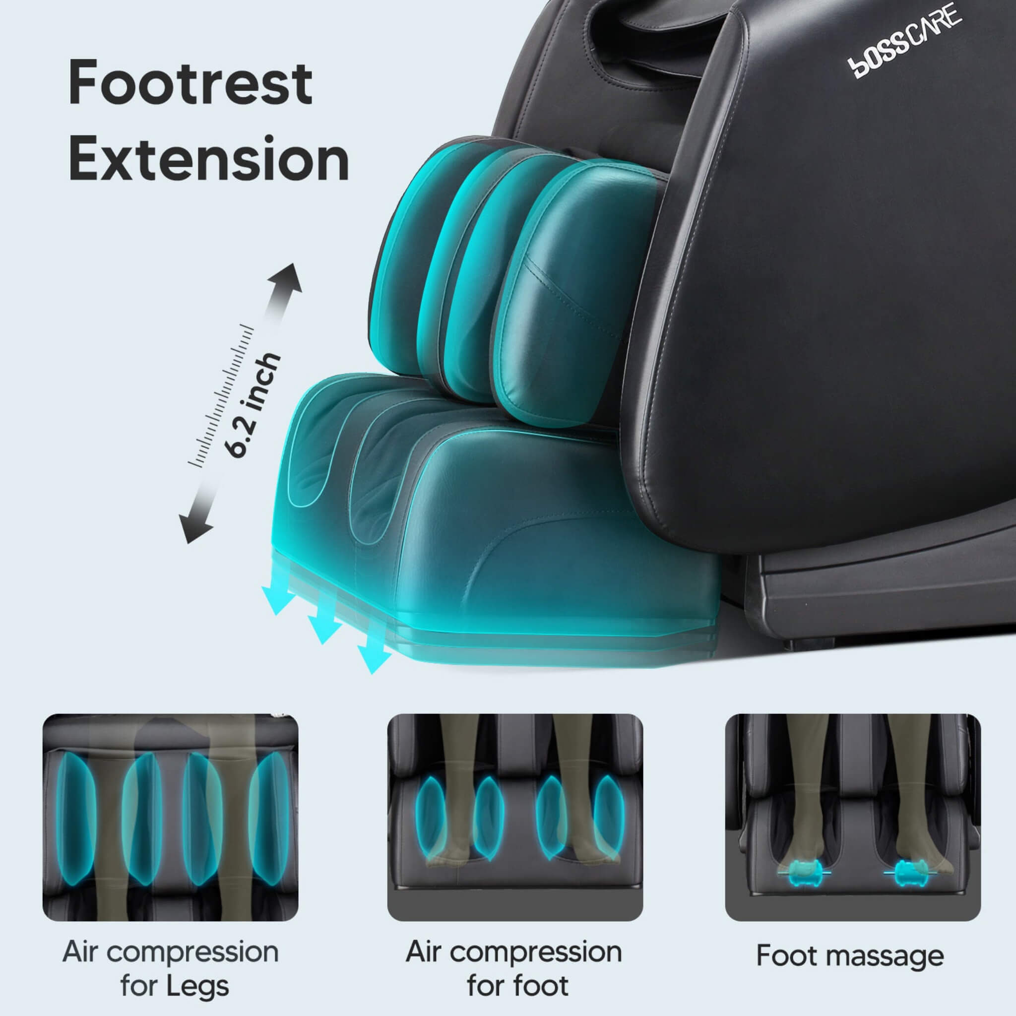 Bosscare Full Body Zero Gravity Shiatsu Recliner Massage Chair With AI Voice & App Control (SAK52960) – SAKSBY WHOLESALE, vie