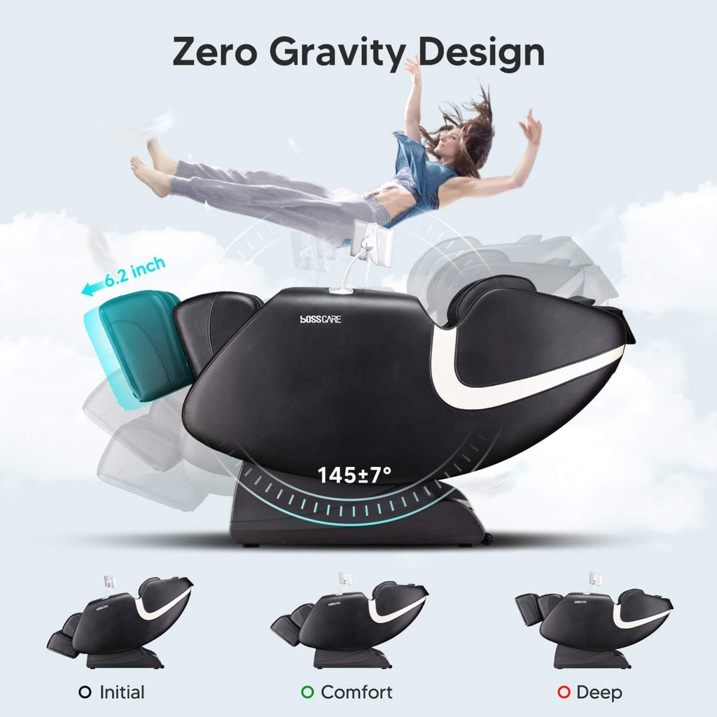 Bosscare Full Body Zero Gravity Shiatsu Recliner Massage Chair With AI Voice & App Control (SAK52960) – SAKSBY WHOLESALE, vie