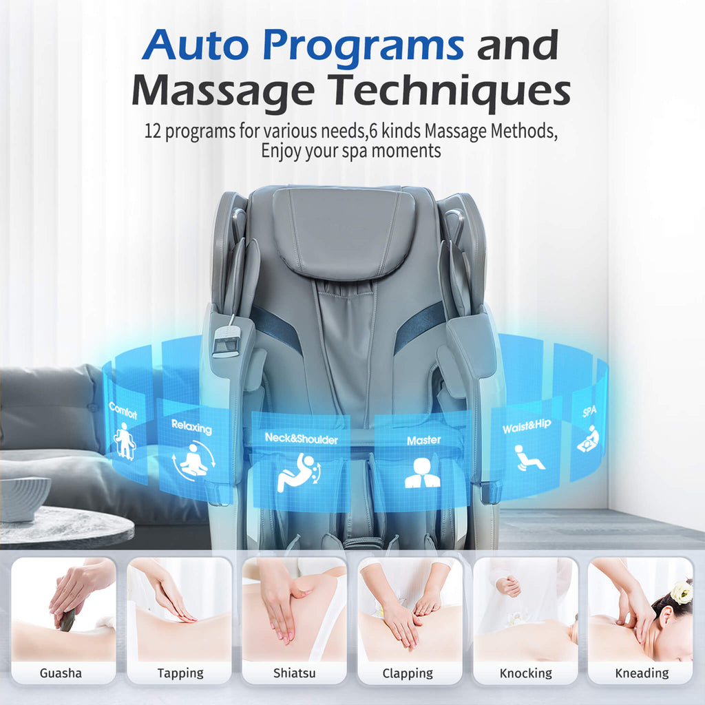 Bosscare Premium Full Body Zero Gravity Massage Chair With Ai Voice And App Control, Gray (SAK35970) – SAKSBY WHOLESALE, view